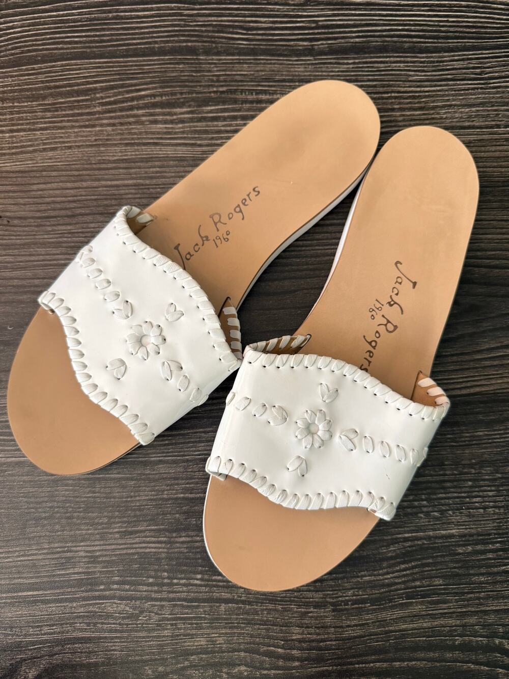 Jack Rogers White Sanibel Slide Sandals Sz. 9.5